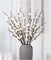 6 Pcs Artificial Plum Blossom Fake Wintersweet Long Stem Plastic Flowers Home Hotel Office Wedding Party Garden Decor 21.5'' High White
